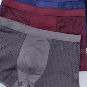 4 Men's Boxer Briefs in Black, Gray, Blue & Burgundy